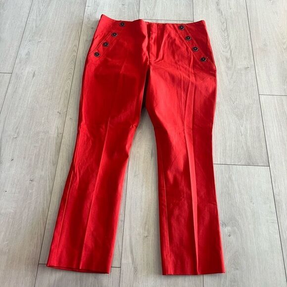 Anthropologie Essential Slim Trousers in Red size 14 - Picture 1 of 8